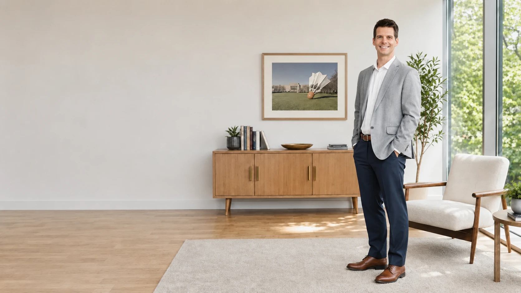 Tom Wolff, estate planning attorney, standing in his Kansas City law office