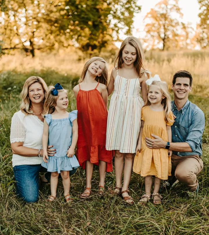 Tom Wolff with his wife and children